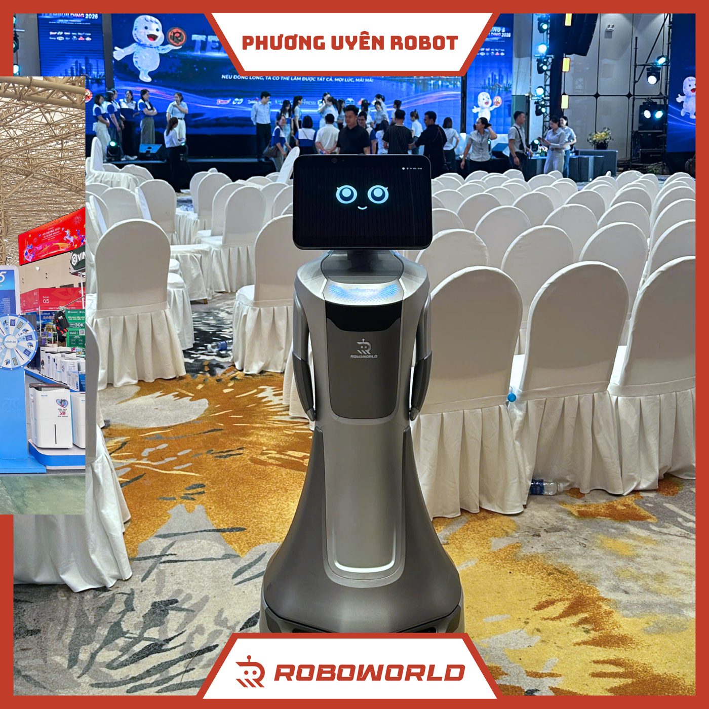 Robot lễ tân Nova đón khách tại sự kiện ra mắt của Diana Unicharm